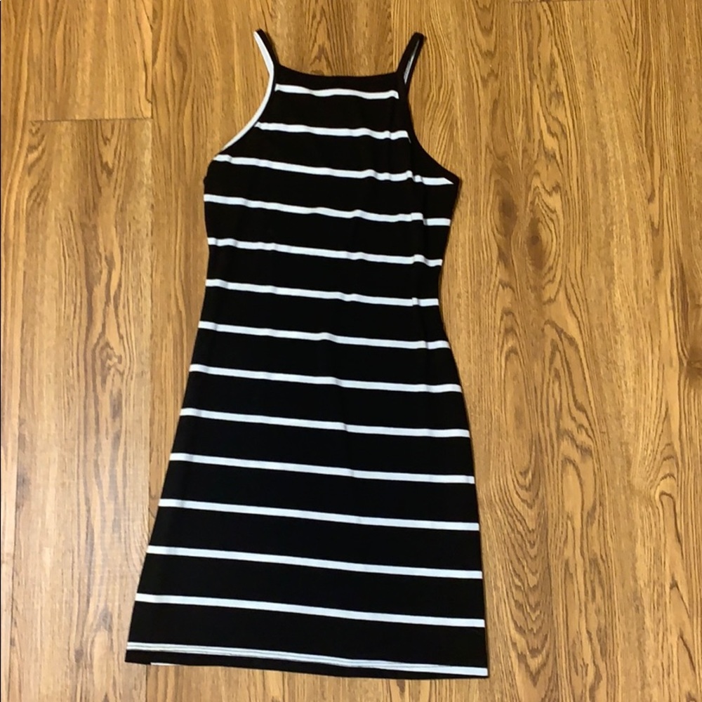 L. A. Hearts Black and White Striped Body Dress